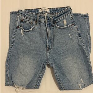 Abercrombie & Fitch Light Blue High Rise Denim Shorts